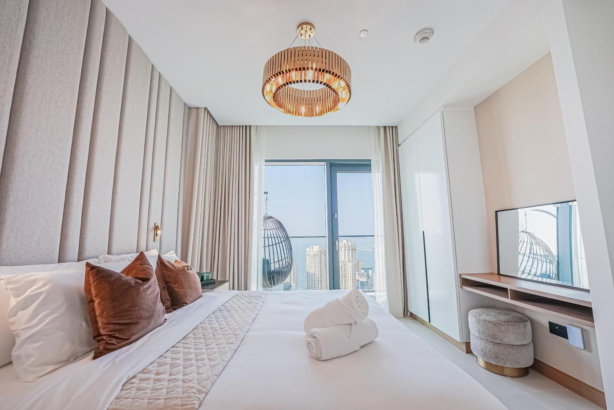 Modern 2Br High Floor Haven In Vida Dubai Marina Apartment Bagian luar foto
