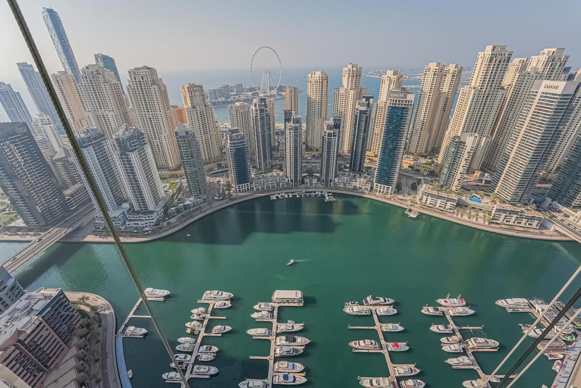 Modern 2Br High Floor Haven In Vida Dubai Marina Apartment Bagian luar foto