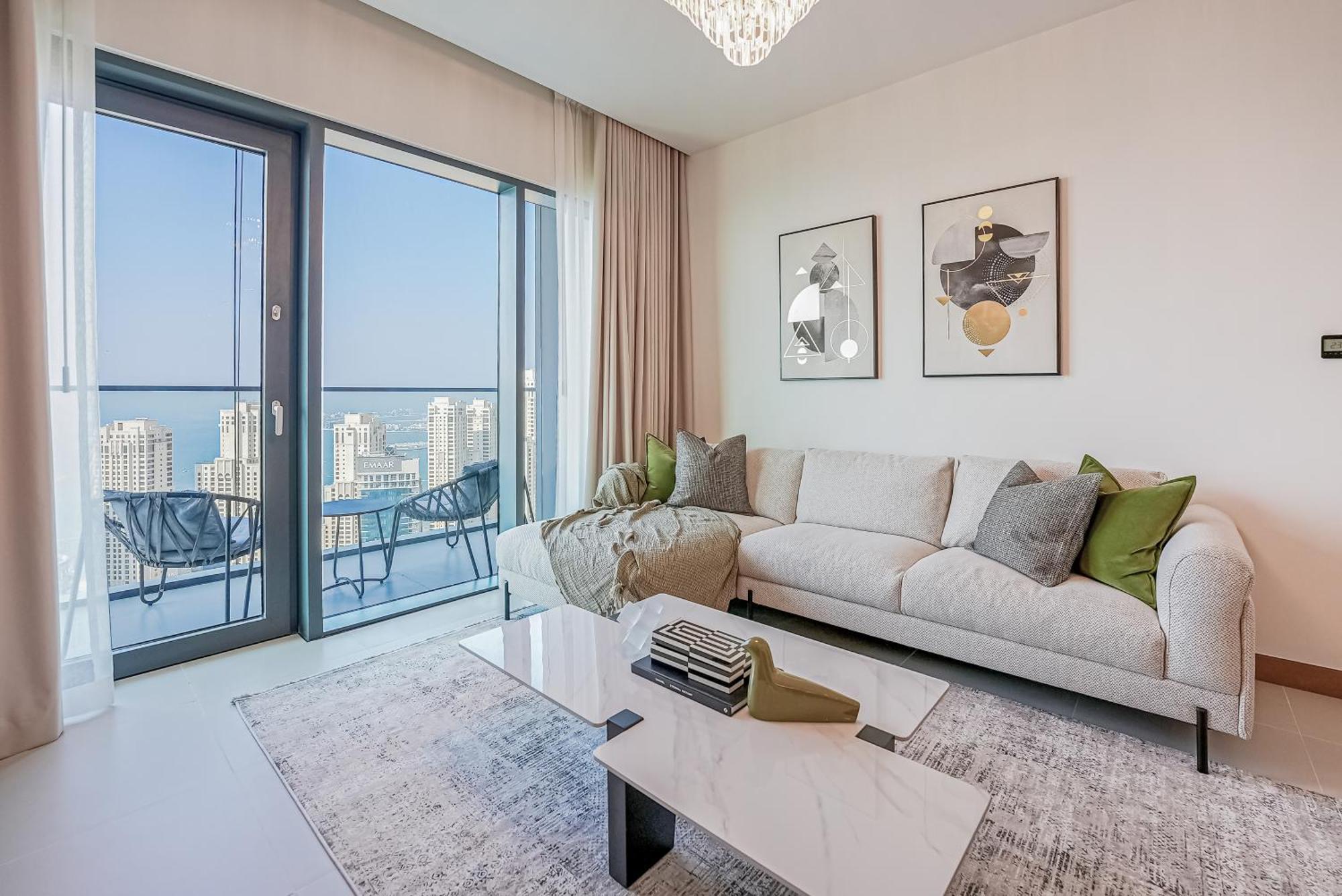 Modern 2Br High Floor Haven In Vida Dubai Marina Apartment Bagian luar foto