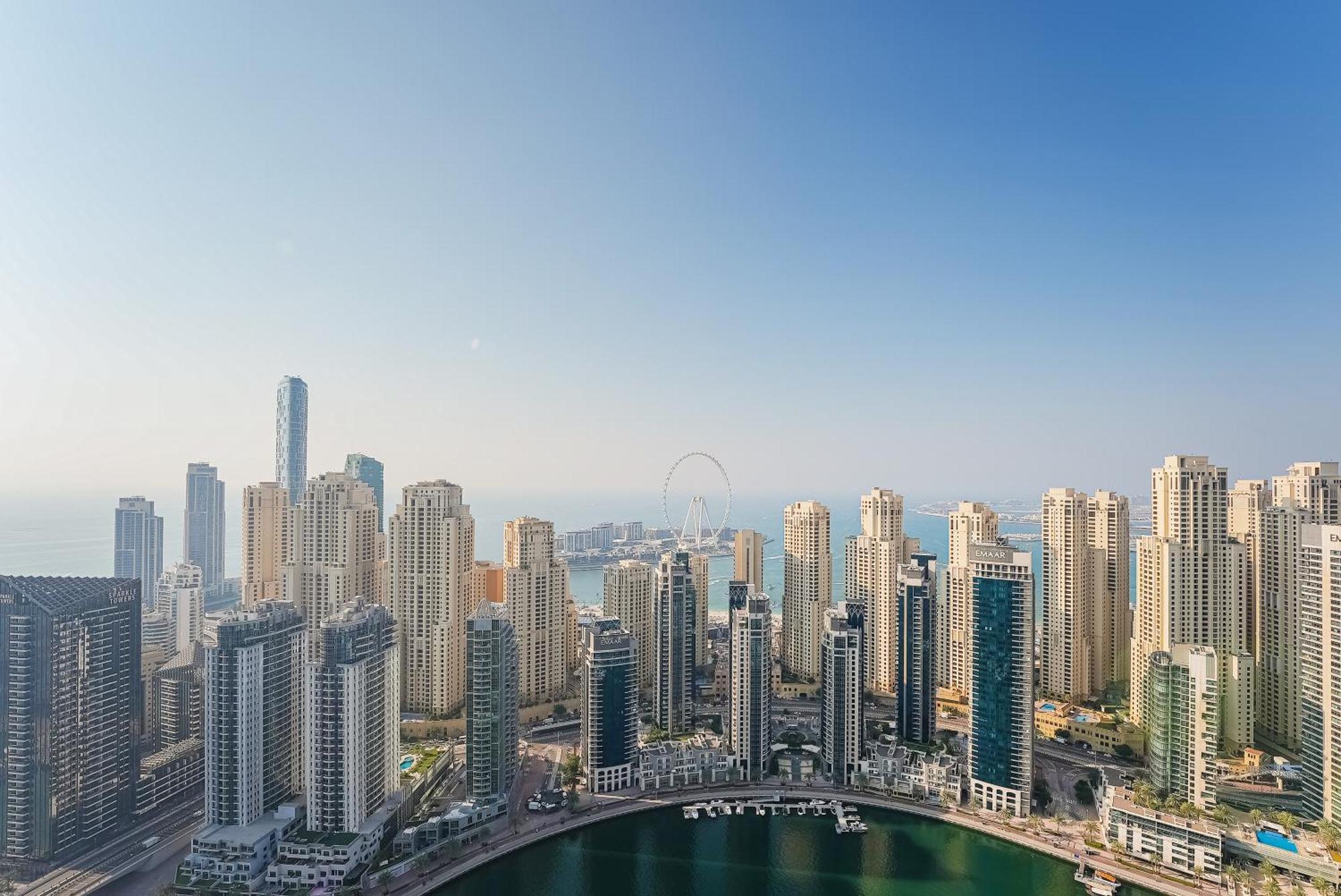 Modern 2Br High Floor Haven In Vida Dubai Marina Apartment Bagian luar foto